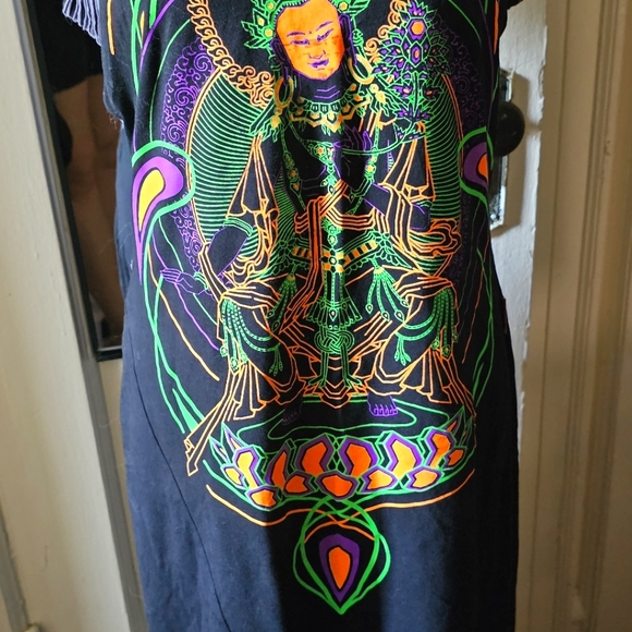 Shaman Dresses & Skirts - Sweatshirt Hoodie Dress Sleeveless With Neon Glow In The Dark Colors Club Festiv